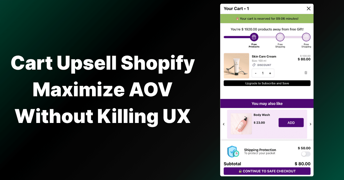 Cart Upsell Shopify: Maximize AOV Without Killing UX