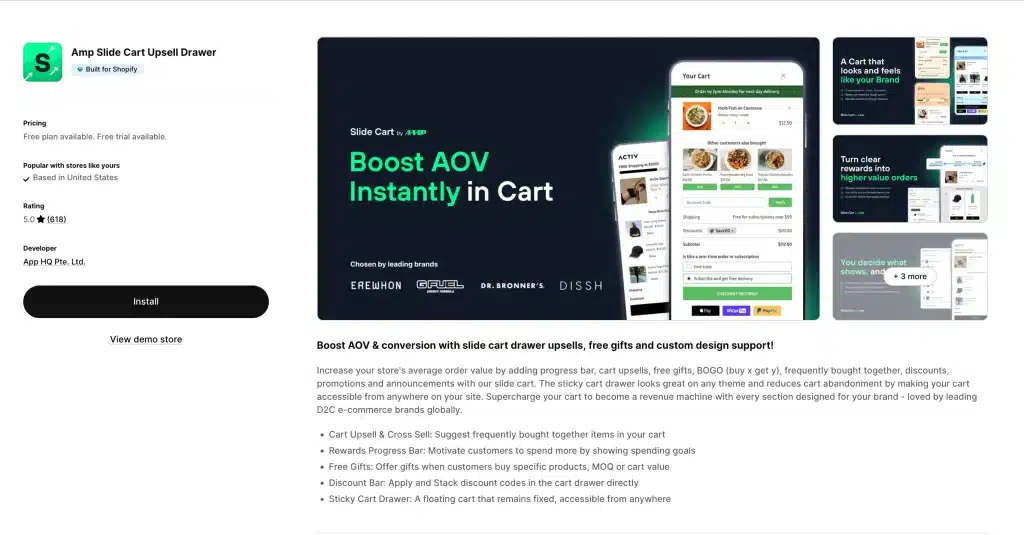 Amp Slide Cart Upsell Drawer