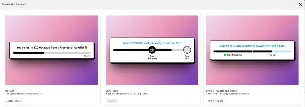 Choose the Template GIFT Rewards