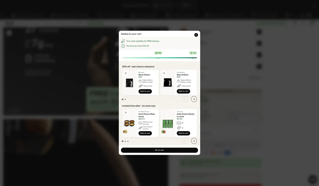 Huels multi tier progress bar in cart
