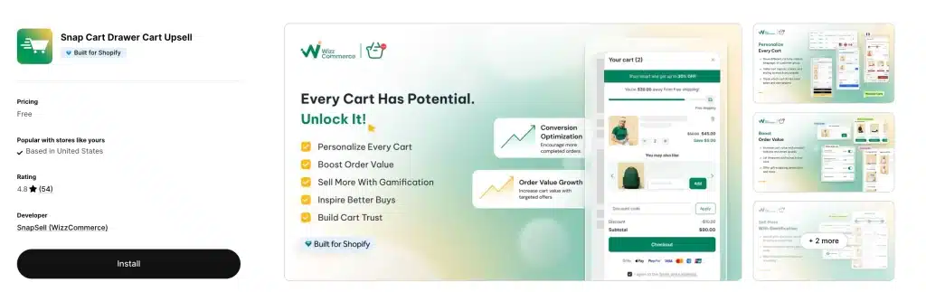 14 Best Shopify Cart Drawer Apps in 2026 9 Snap Cart Drawer Cart Upsell