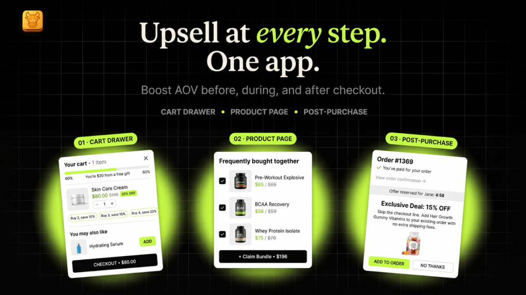 26 Best Shopify Apps in 2026 (Tested to Increase Sales) 2 oxify cart drawer upsell post purchase