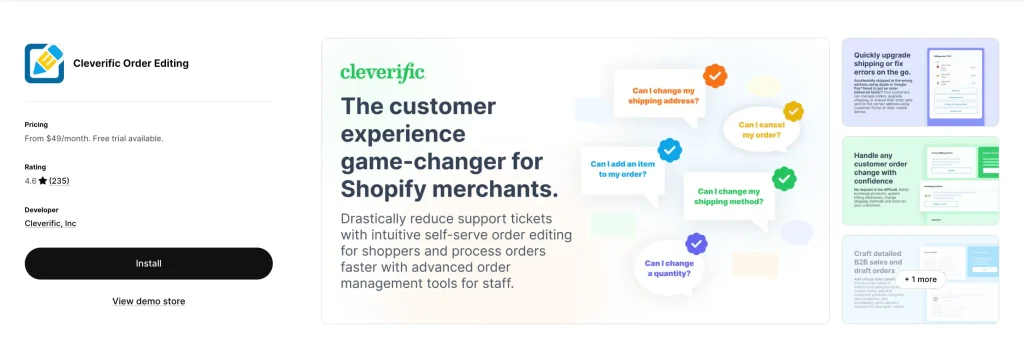Cleverific Order Editing