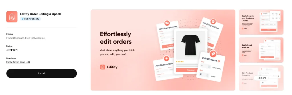 Editify Order Editing Upsell