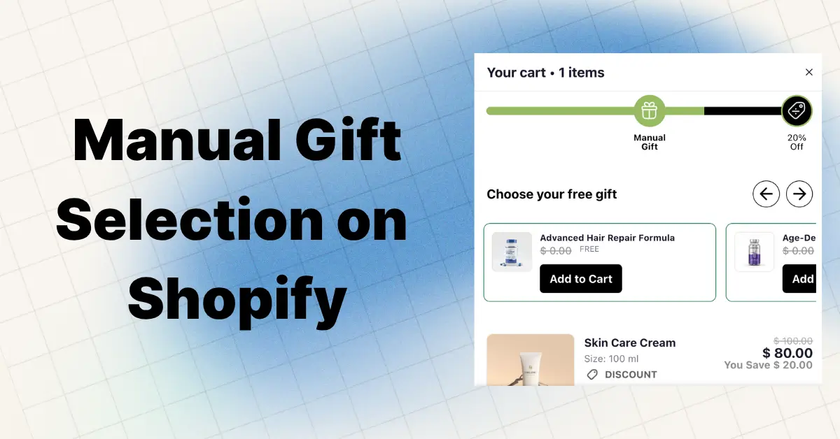 Shopping cart with gift selection options