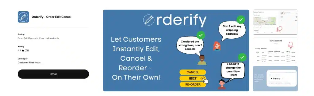 Orderify ‑ Order Edit Cancel
