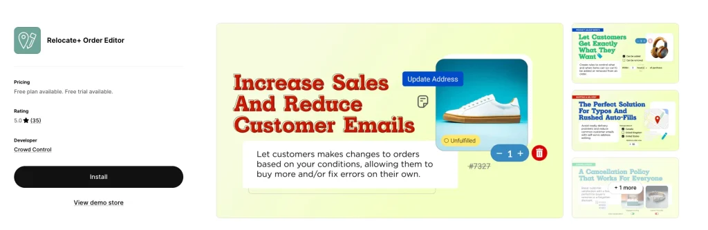 Relocate Order Editor