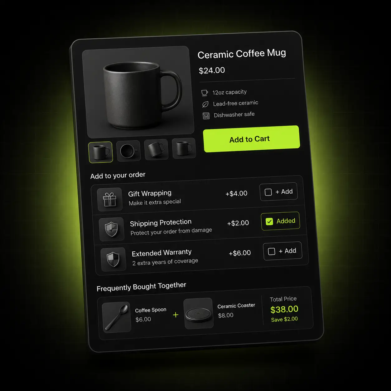 Product page add-ons and upsells powered by Oxify