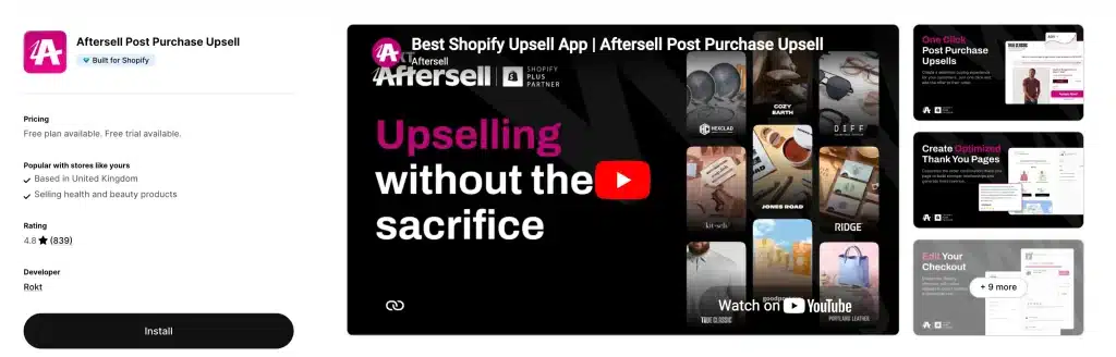 Aftersell Post Purchase Upsell