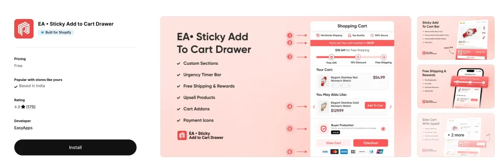 Sticky Cart on Shopify: Best Apps and How to Add One 3 EA Sticky Add to Cart Drawer