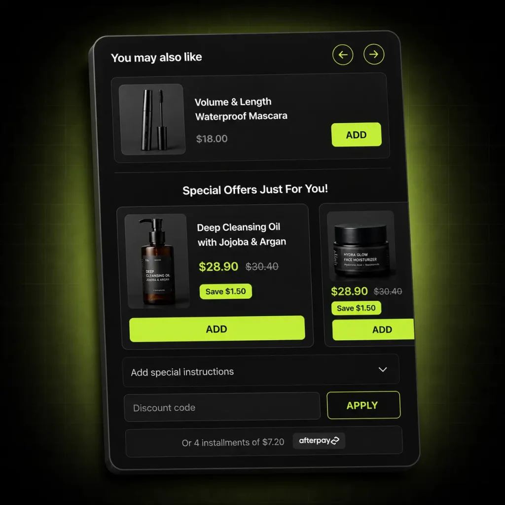 Ecommerce product recommendation panel design