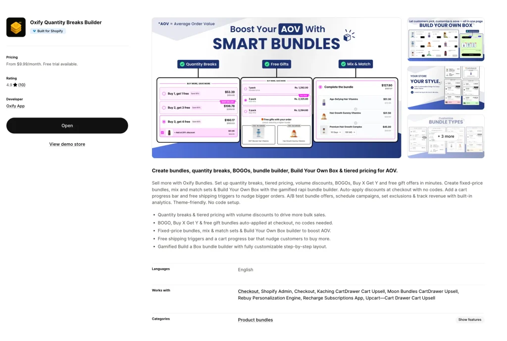 Best Shopify Mix and Match Bundle Apps (2026) 2 Oxify Quantity Breaks