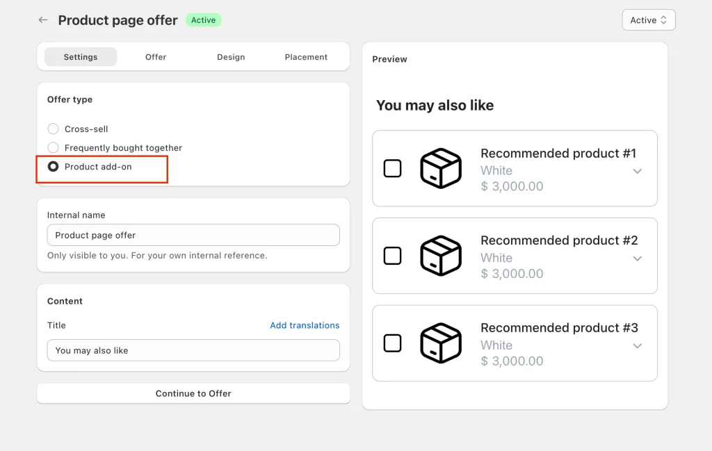 Best Shopify Product Add-ons Apps in 2026 2 Oxify's offer builder — pick "Product add-on" and configure title, name, and content from one screen.