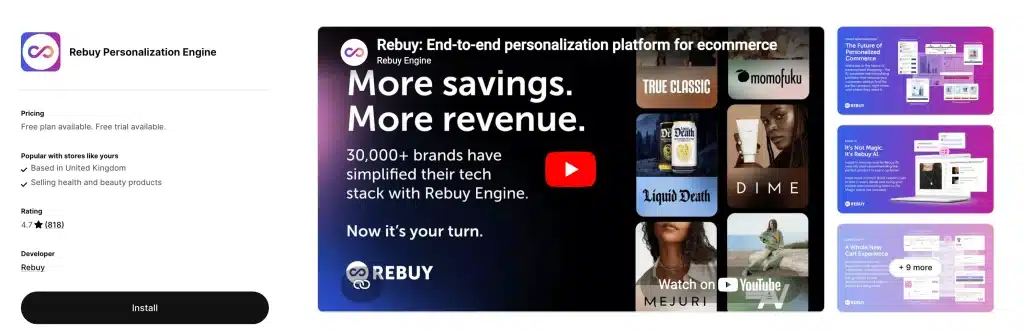 Rebuy Personalization Engine