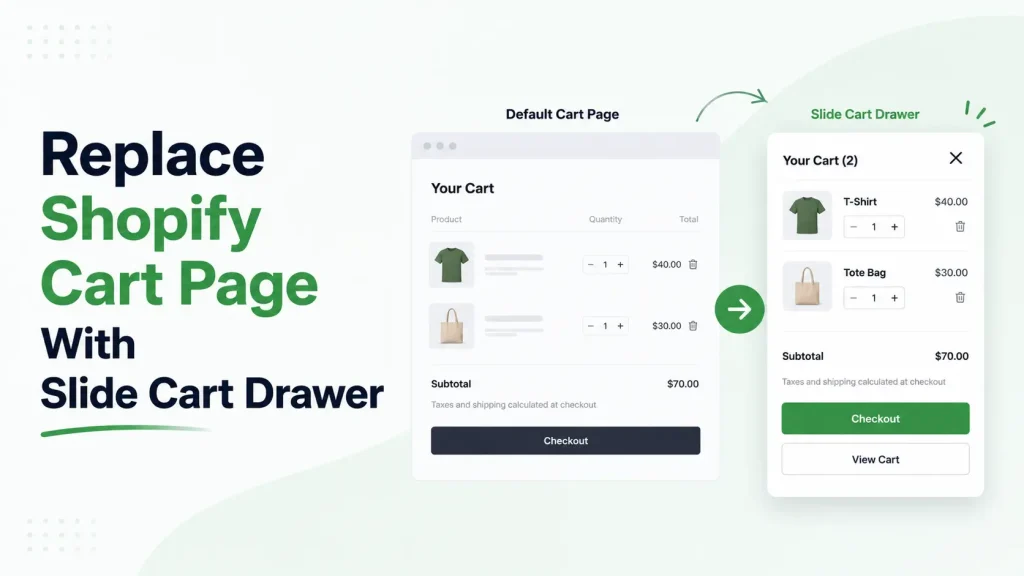 How To Replace Shopify Cart Page With Slide Cart Drawer (2026) 1 Replace Shopify cart page with drawer