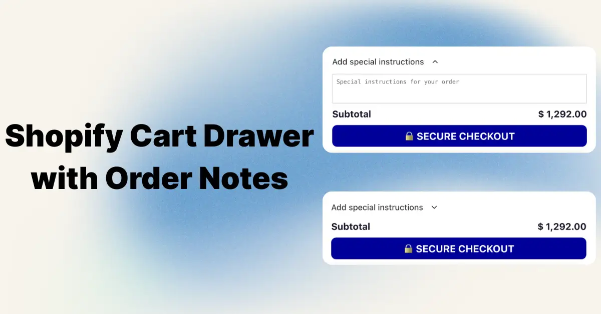 Shopify Cart Drawer with Order Notes