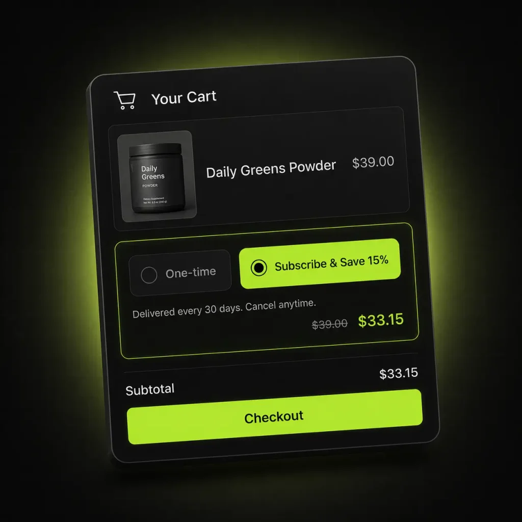 Subscription Upgrades in Cart