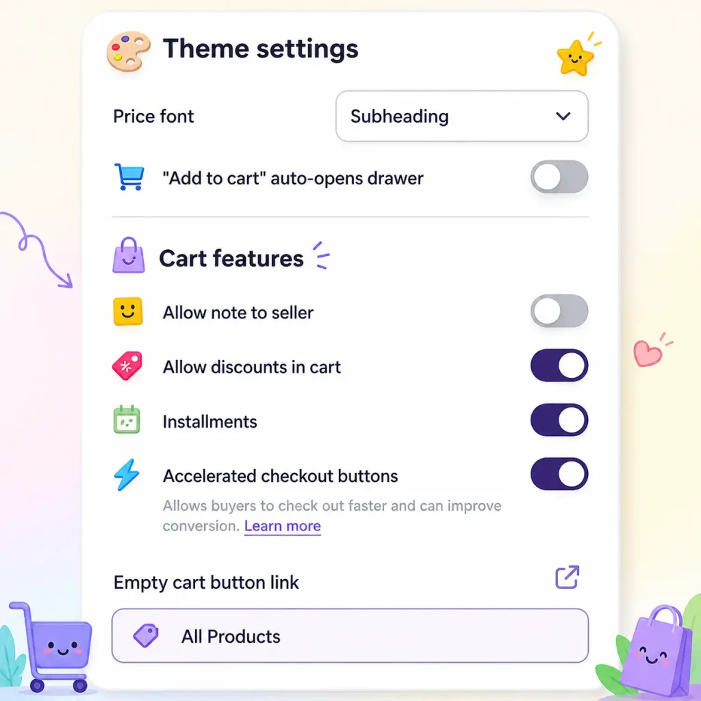 themesetting cart drawer