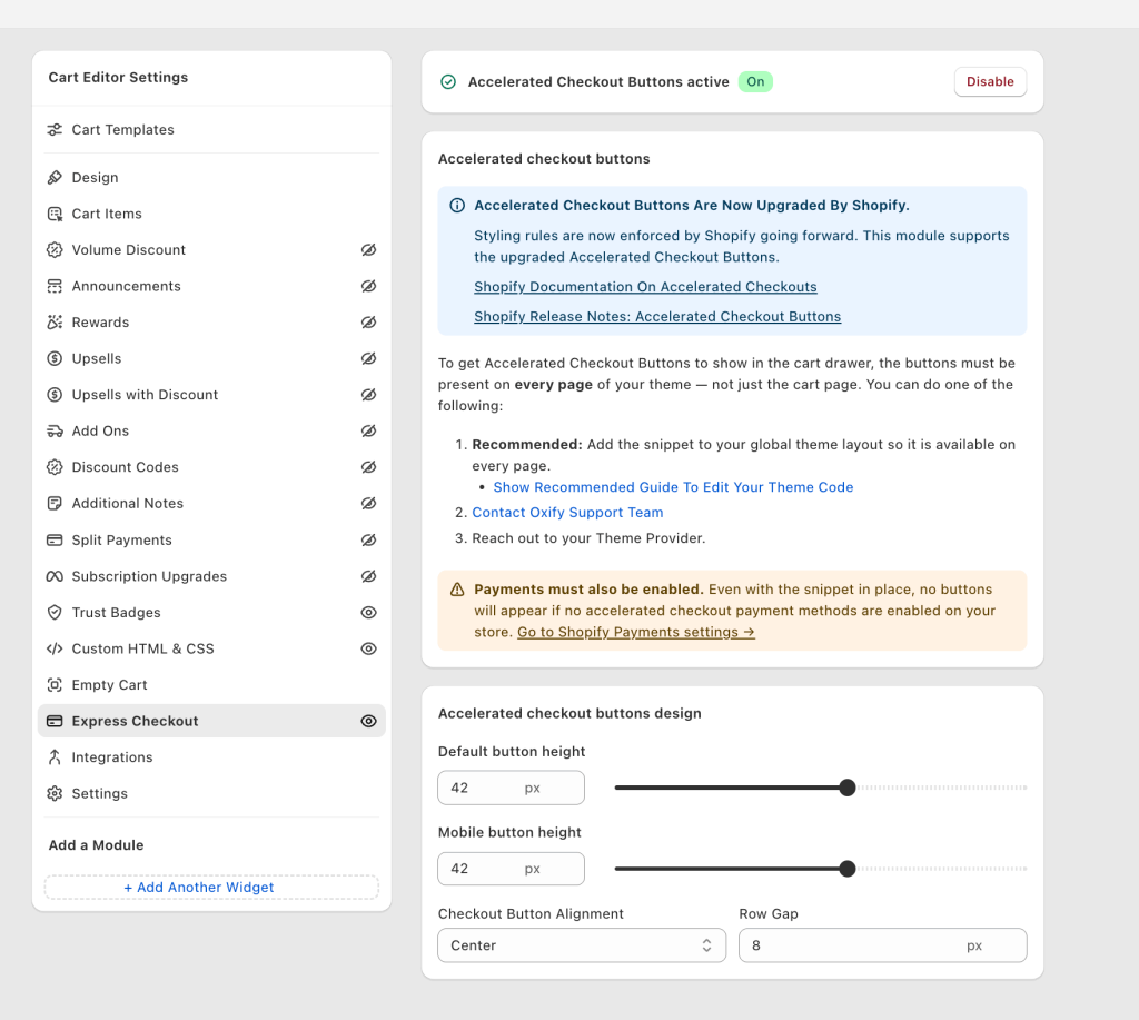 Accelerated Checkout Buttons