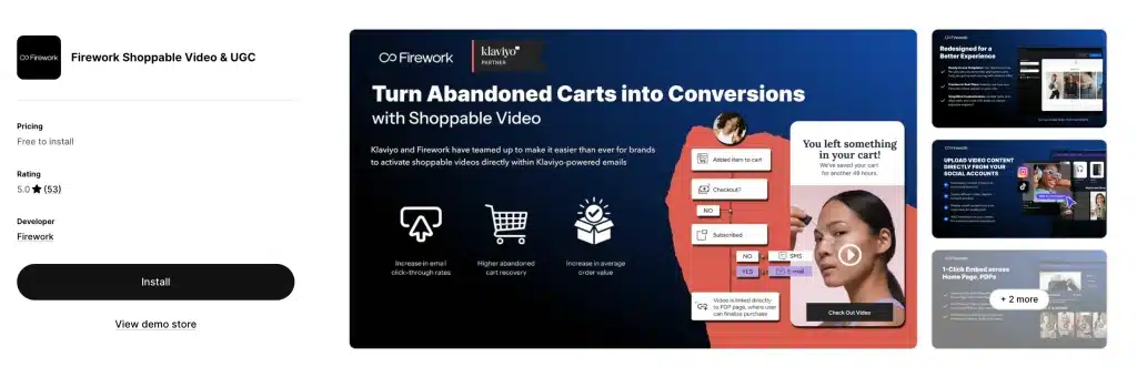 Firework Shoppable Video UGC