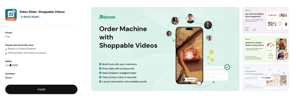 Video Slider Shoppable Videos