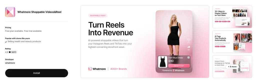 Whatmore Shoppable VideosReel