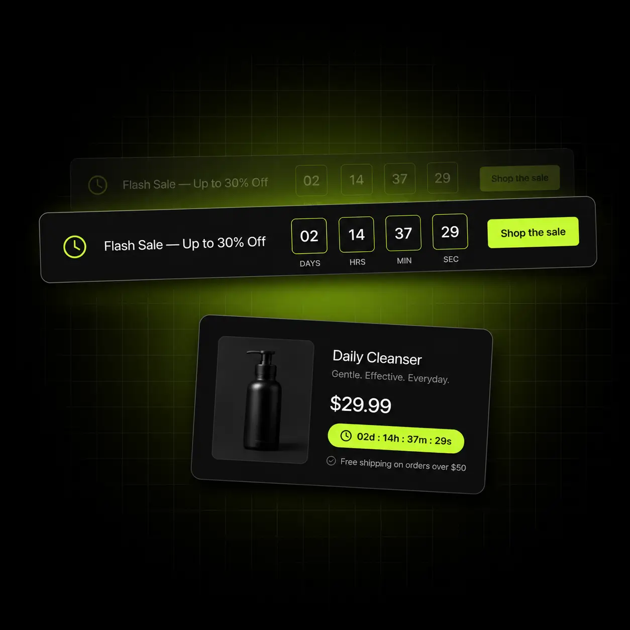 Oxify countdown timer bar and urgency popup