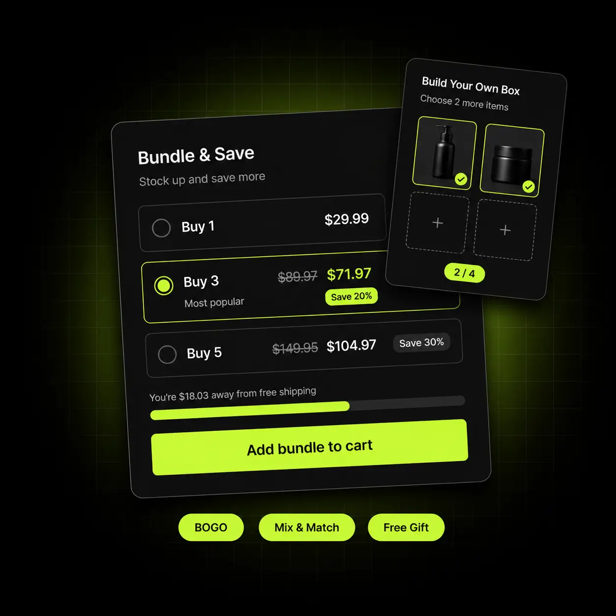 Oxify quantity breaks and Build Your Own Box bundle builder