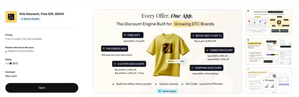 Best Shopify BOGO & Buy X Get Y Apps (2026) 5 Kite Discount Free Gift BOGO