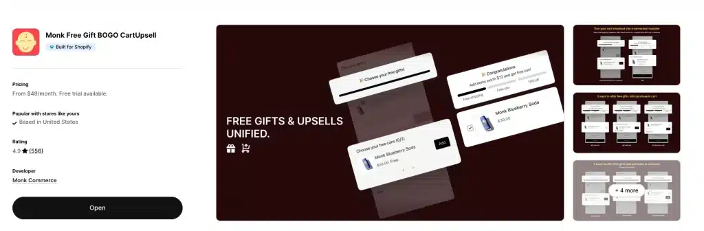 Best Shopify BOGO & Buy X Get Y Apps (2026) 7 Monk Free Gift BOGO CartUpsell