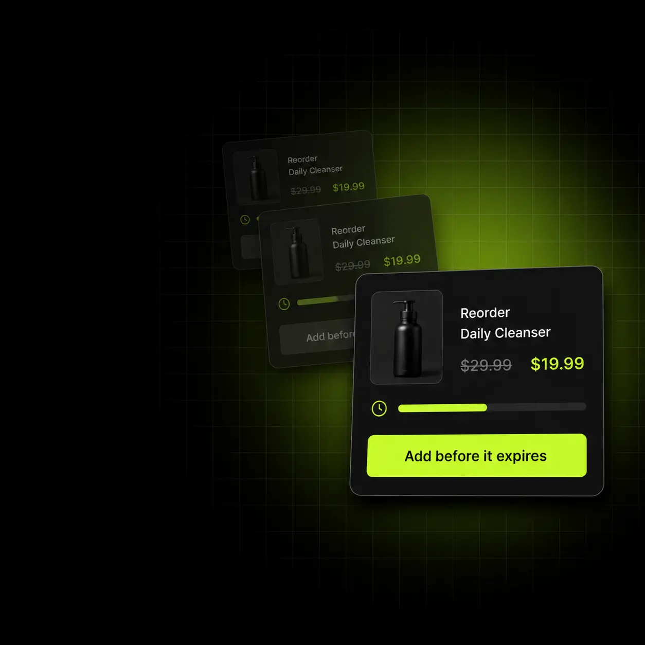 Time-limited reorder offer on the order status page