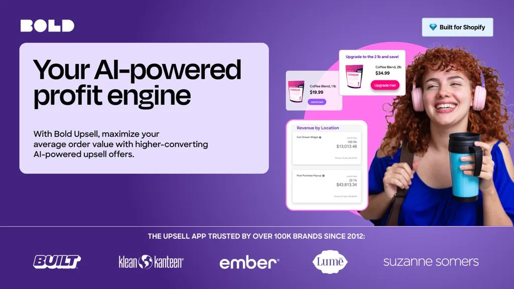 Bold AI Upsell and Cross-Sell Shopify app listing