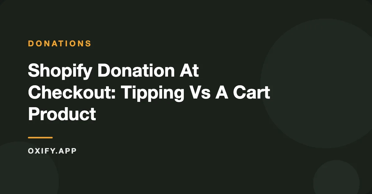 shopify donation at checkout