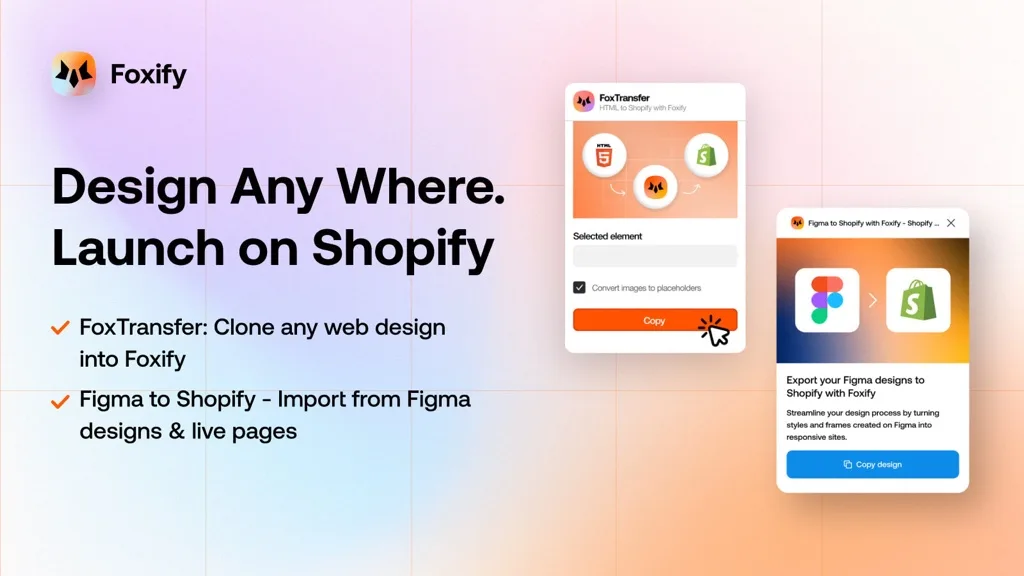 Foxify AI Landing Page Builder Shopify app listing