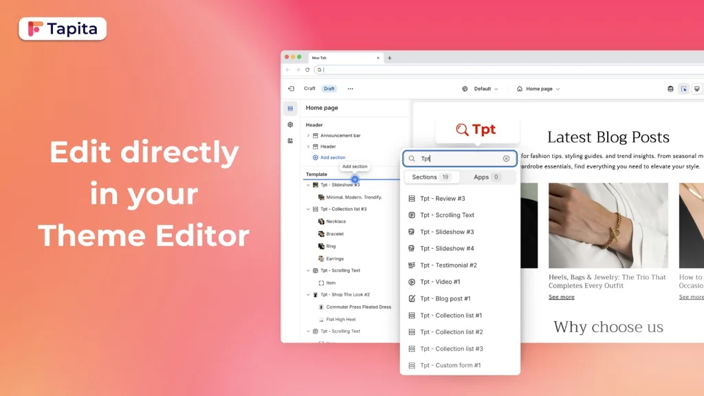 G Theme Sections and Blocks Shopify app listing