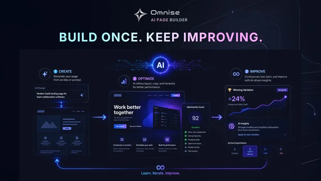 Omnise AI Page Builder Shopify app listing, formerly Beae