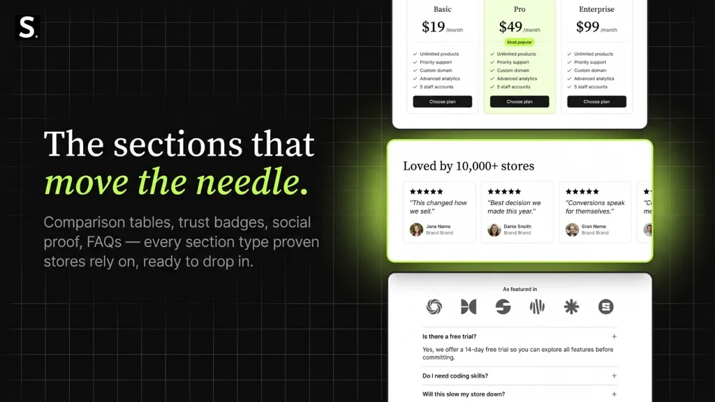 Oxify Section Theme Sections Shopify app listing